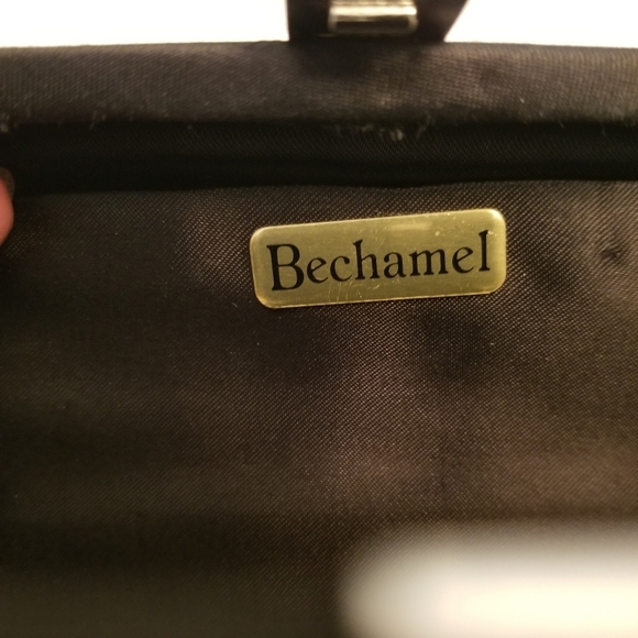 Chic Black Clutch with Silver Chain Bechamel Black Clutch Hard Case 7 X 3 X 2 - Picture 9 of 9